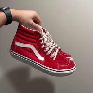 Red High Top Vans size 10.5 Mens